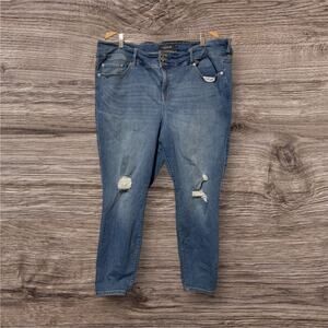 Torrid Jeans Women's Plus Size 26 Blue Medium Wash Jegging Jeans Distressed